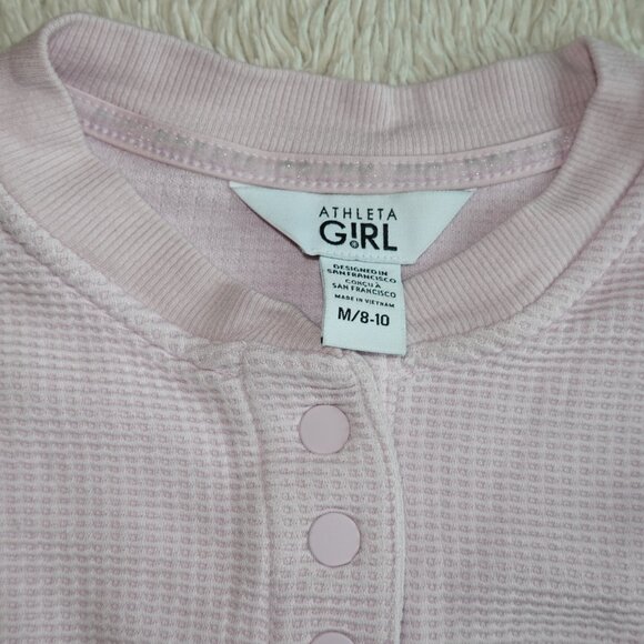 Girls Size Medium (8/10) Athleta Girl Settle In Waffle Sweatshirt - Daisy Purple - Picture 3 of 10